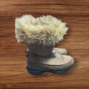 SOREL Womens Brown Northern Lite Tall Faux Fur Suede Leather Winter Boots Size 9